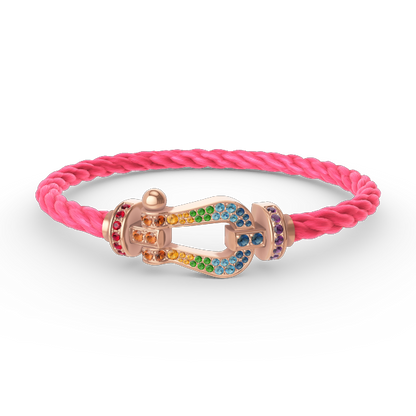 [Love Aura]FORCE LARGE HORSESHOE  COLORED DIAMOND BRACELET ROSE GOLD
