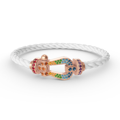 [Love Aura]FORCE LARGE HORSESHOE  COLORED DIAMOND BRACELET ROSE GOLD
