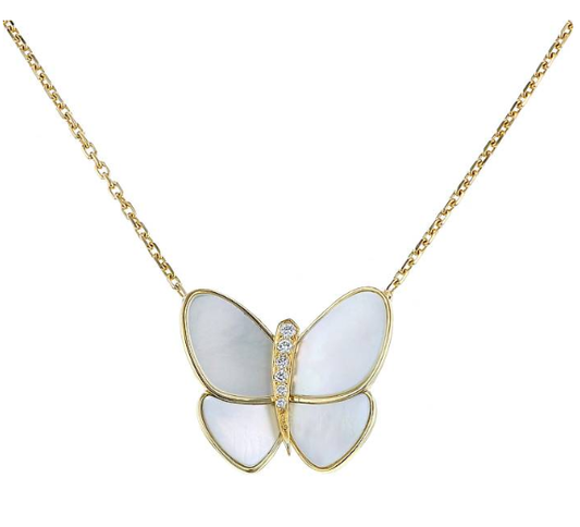 [Love Aura]BUTTERFLY GOLD MOP DIAMOND NECKLACE