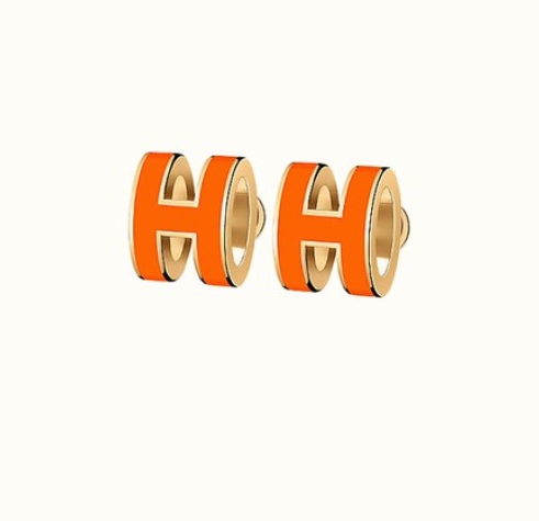 [Love Aura]MINI POP H EARRINGS ORANGE