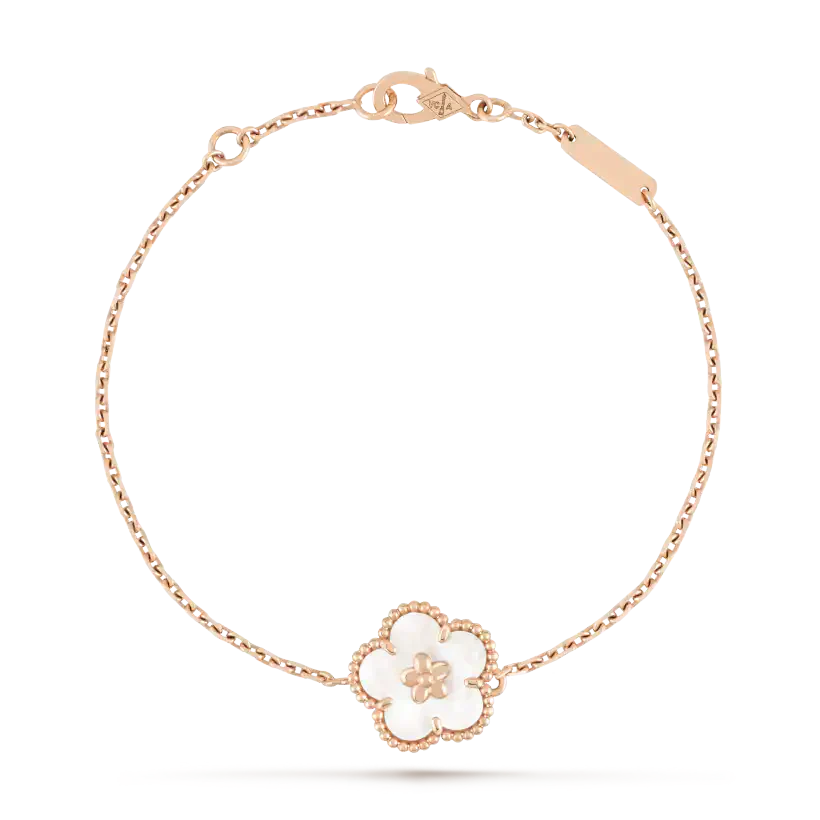 [Love Aura]LUCKY WHITE MOP PLUM BLOSSOM  BRACELET