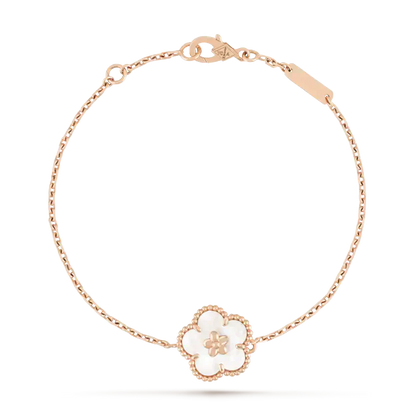 [Love Aura]LUCKY WHITE MOP PLUM BLOSSOM  BRACELET
