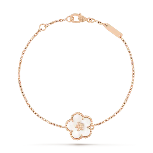 [Love Aura]LUCKY WHITE MOP PLUM BLOSSOM  BRACELET