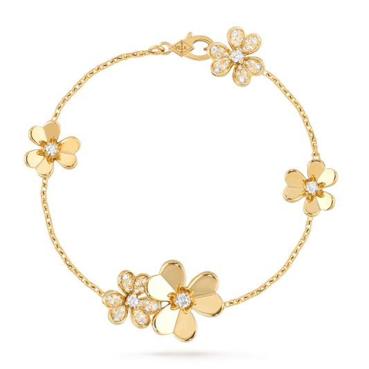 [Love Aura]FRIVOLE GOLD 5 FLOWERS BRACELET
