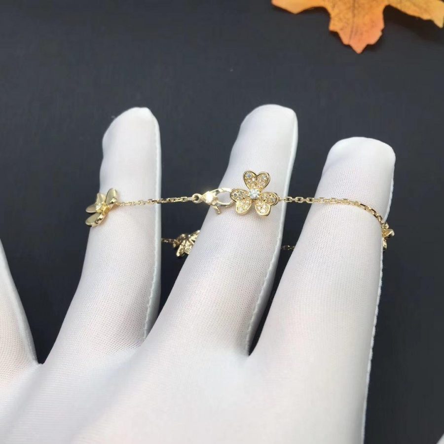 [Love Aura]FRIVOLE GOLD 5 FLOWERS BRACELET