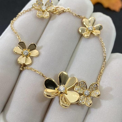 [Love Aura]FRIVOLE GOLD 5 FLOWERS BRACELET