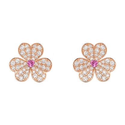 [Love Aura]FRIVOLE PINK GOLD FLOWER DIAMOND EARRINGS