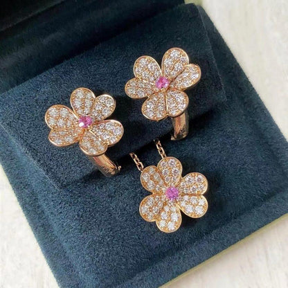 [Love Aura]FRIVOLE ROSE GOLD FLOWER DIAMOND NECKLACE