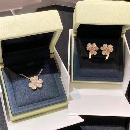 [Love Aura]FRIVOLE PINK GOLD FLOWER DIAMOND EARRINGS