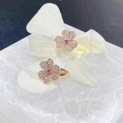 [Love Aura]FRIVOLE PINK GOLD FLOWER DIAMOND EARRINGS