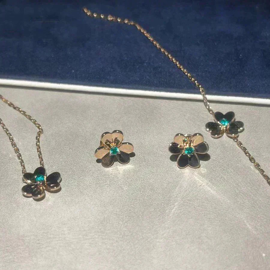 [Love Aura]FRIVOLE  FLOWER MALACHITE EARRINGS