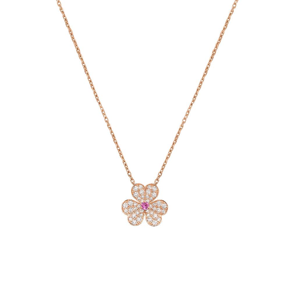[Love Aura]FRIVOLE ROSE GOLD FLOWER DIAMOND NECKLACE