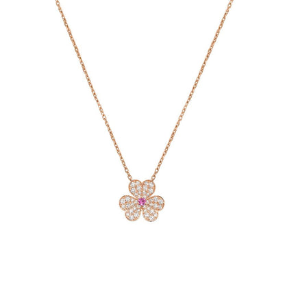 [Love Aura]FRIVOLE ROSE GOLD FLOWER DIAMOND NECKLACE
