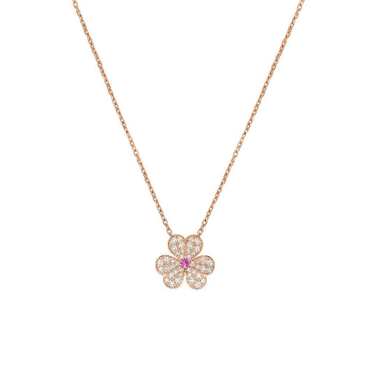 [Love Aura]FRIVOLE ROSE GOLD FLOWER DIAMOND NECKLACE