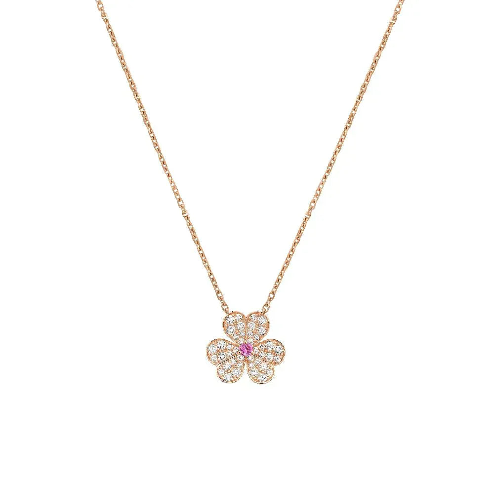 [Love Aura]FRIVOLE ROSE GOLD FLOWER DIAMOND NECKLACE