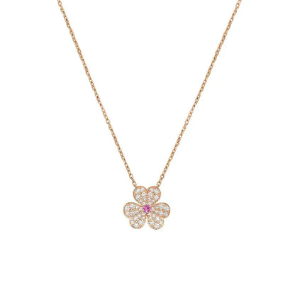 [Love Aura]FRIVOLE ROSE GOLD FLOWER DIAMOND NECKLACE