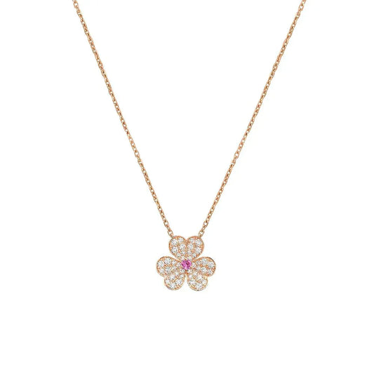 [Love Aura]FRIVOLE ROSE GOLD FLOWER DIAMOND NECKLACE