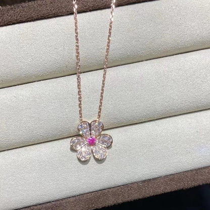 [Love Aura]FRIVOLE ROSE GOLD FLOWER DIAMOND NECKLACE