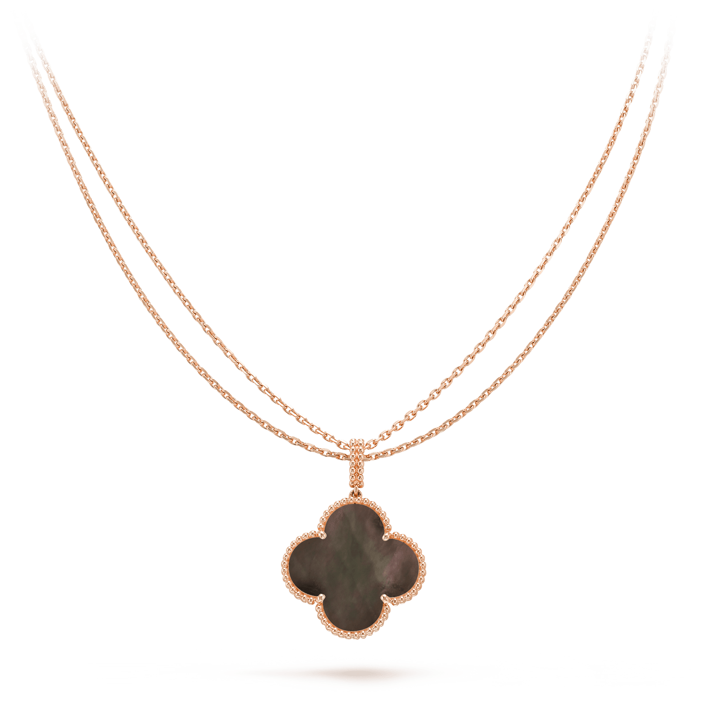 [Love Aura]CLOVER 25MM GOLD DARK MOP BIG CLOVER NECKLACE