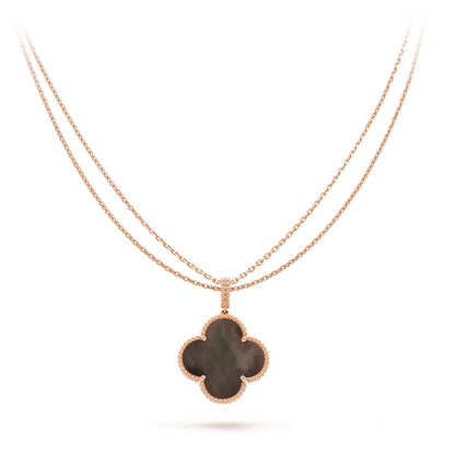 [Love Aura]CLOVER 25MM GOLD DARK MOP BIG CLOVER NECKLACE