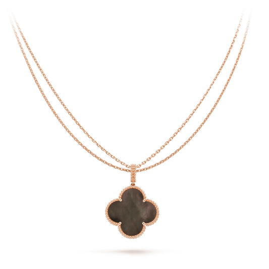 [Love Aura]CLOVER 25MM GOLD DARK MOP BIG CLOVER NECKLACE