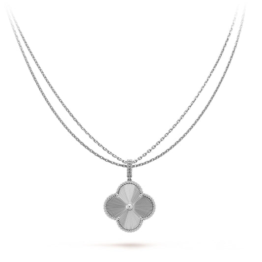 [Love Aura]CLOVER 25MM SILVER BIG CLOVER NECKLACE