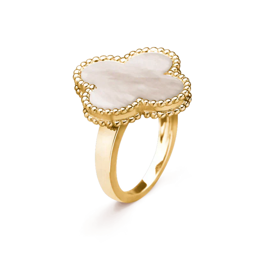 [Love Aura]CLOVER WHITE MOP RING
