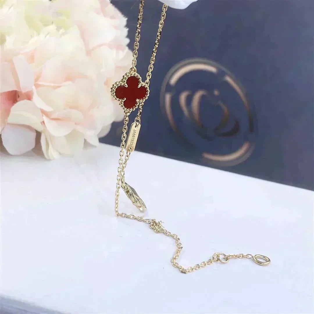 [Love Aura]CLOVER  CARNELIAN SINGLE FLOWER BRACELET