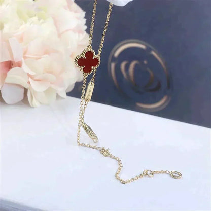 [Love Aura]CLOVER  CARNELIAN SINGLE FLOWER BRACELET