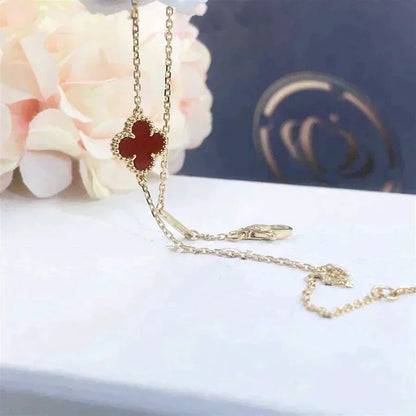 [Love Aura]CLOVER  CARNELIAN SINGLE FLOWER BRACELET