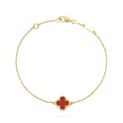 [Love Aura]CLOVER  CARNELIAN SINGLE FLOWER BRACELET