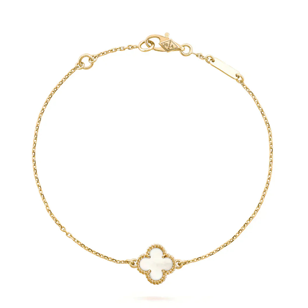 [Love Aura]CLOVER WHITE MOP SINGLE FLOWER BRACELET
