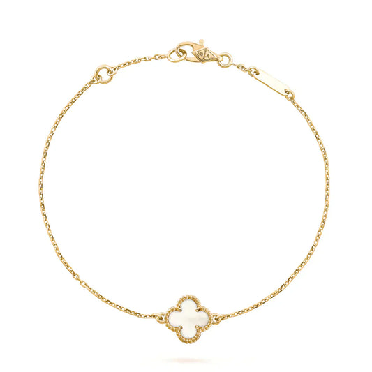 [Love Aura]CLOVER WHITE MOP SINGLE FLOWER BRACELET