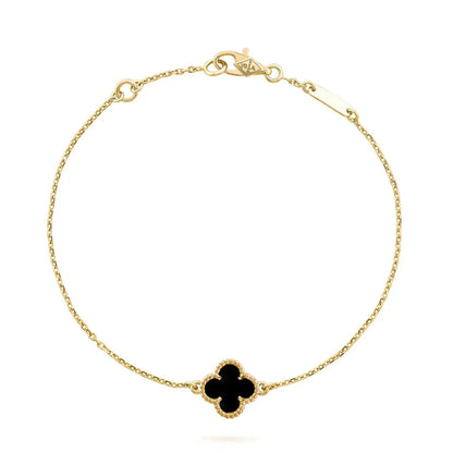 [Love Aura]CLOVER ONYX SINGLE FLOWER BRACELET