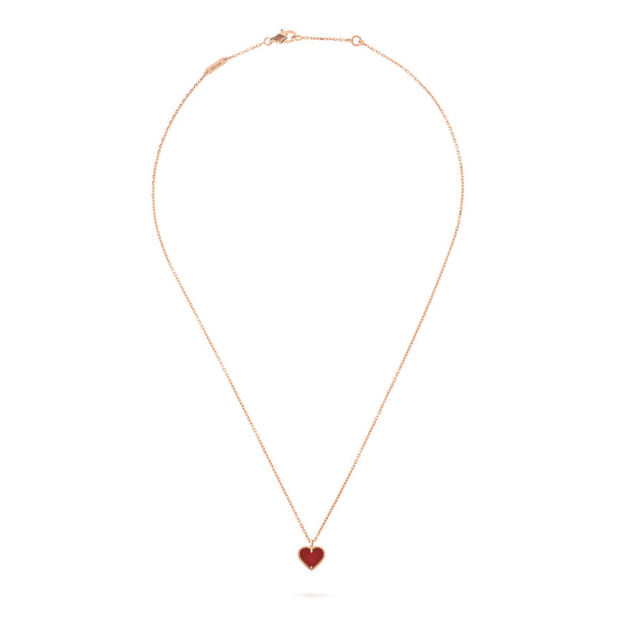 [Love Aura]SWEET CLOVER CARNELIAN HEART NECKLACE
