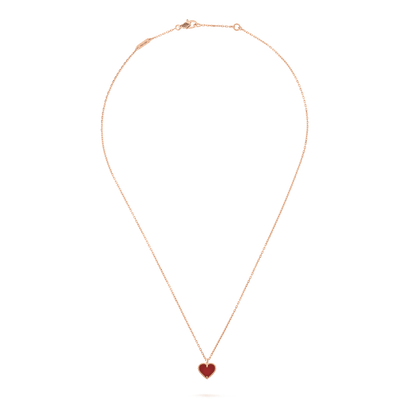 [Love Aura]SWEET CLOVER CARNELIAN HEART NECKLACE