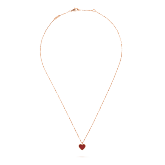 [Love Aura]SWEET CLOVER CARNELIAN HEART NECKLACE