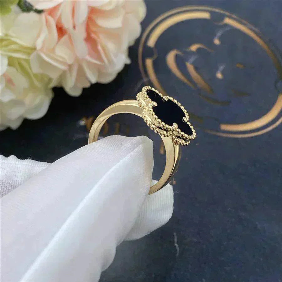 [Love Aura]CLOVER ONYX RING