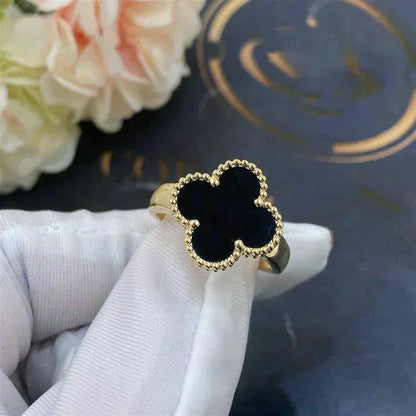 [Love Aura]CLOVER ONYX RING