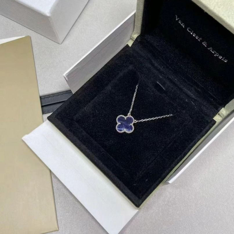 [Love Aura]CLOVER 15MM PIETERSITE NECKLACE SILVER