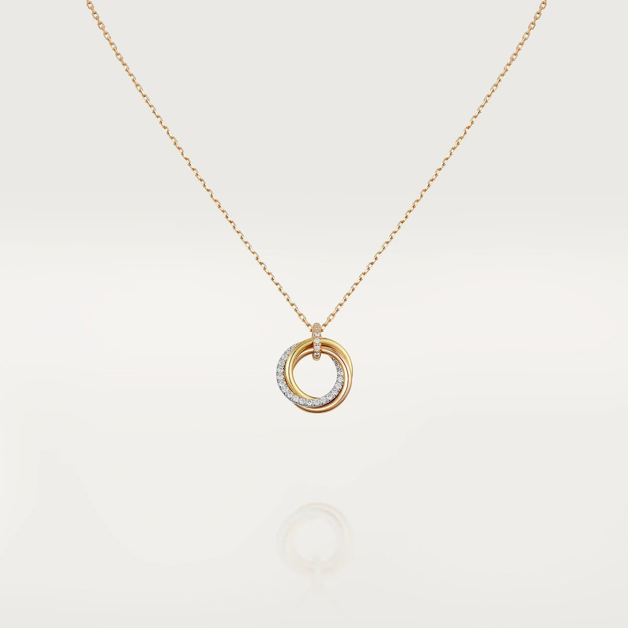 [Love Aura]TRINITY NECKLACE SILVER GOLD PINK GOLD DIAMONDS