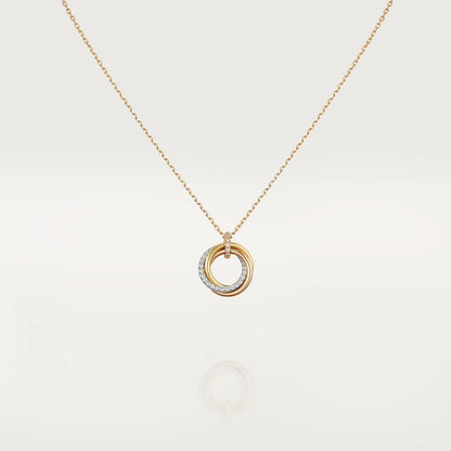 [Love Aura]TRINITY NECKLACE SILVER GOLD PINK GOLD DIAMONDS