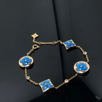 [Love Aura]STAR AND SUN 4 MOTIF BLUE BRACELET