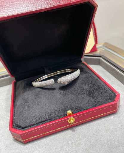 [Love Aura]PANTHERE FULL DIAMOND OPEN BRACELET