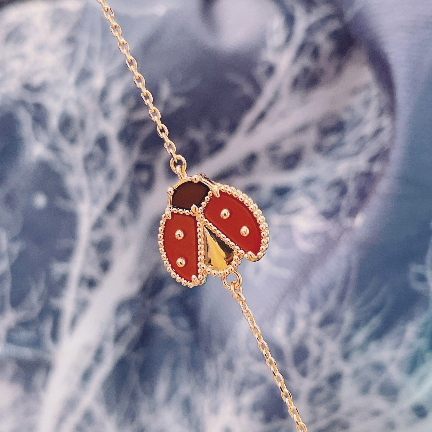 [Love Aura]LUCKY SPRING 1 MOTIF PINK GOLD BRACELET