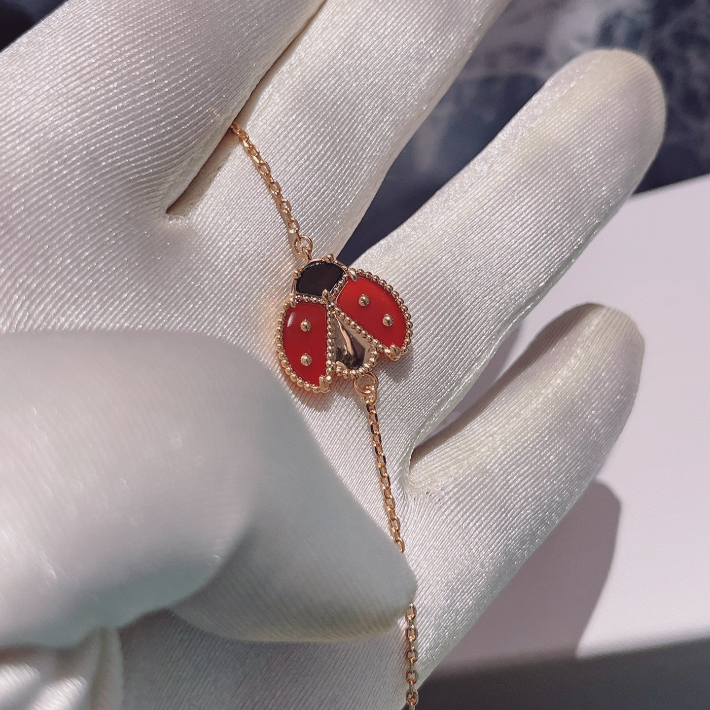 [Love Aura]LUCKY SPRING 1 MOTIF PINK GOLD BRACELET