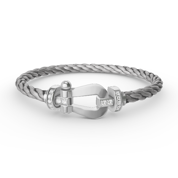 [Love Aura]FORCE LARGE HORSESHOE HALF DIAMOND BRACELET SILVER