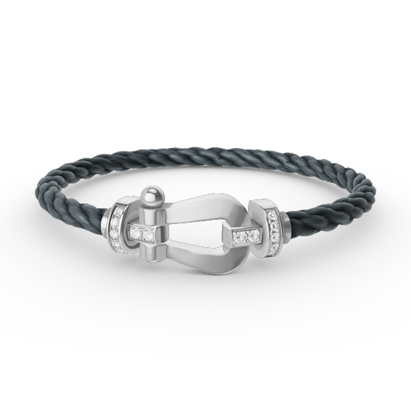 [Love Aura]FORCE LARGE HORSESHOE HALF DIAMOND BRACELET SILVER