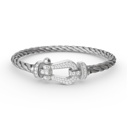[Love Aura]FORCE LARGE HORSESHOE FULL DIAMOND BRACELET SILVER