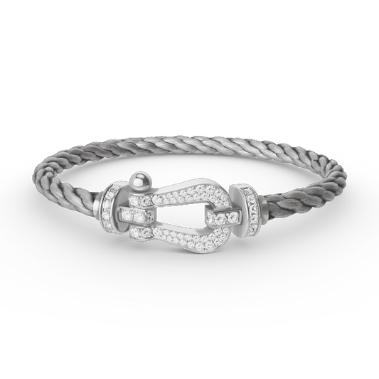 [Love Aura]FORCE LARGE HORSESHOE FULL DIAMOND BRACELET SILVER